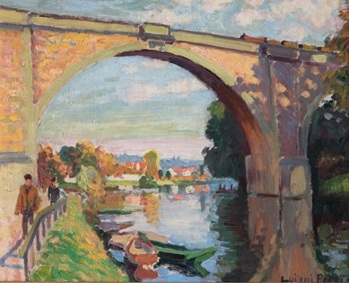 Ludovic-Rodo Pissarro - Railroad Bridge over the Marne at Joinville (Nogent-sur-Marne)